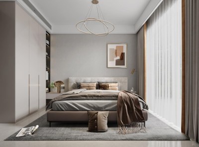 现代简约卧室3D模型下载